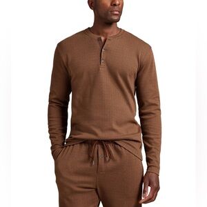 Polo, Ralph Lauren Men's Long Sleeve Herringbone Henley Sleep Shirt size M